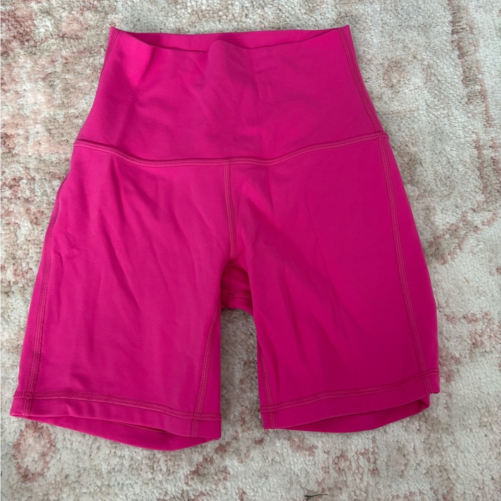 Lululemon Sonic Pink High-Waisted Biker Shorts
